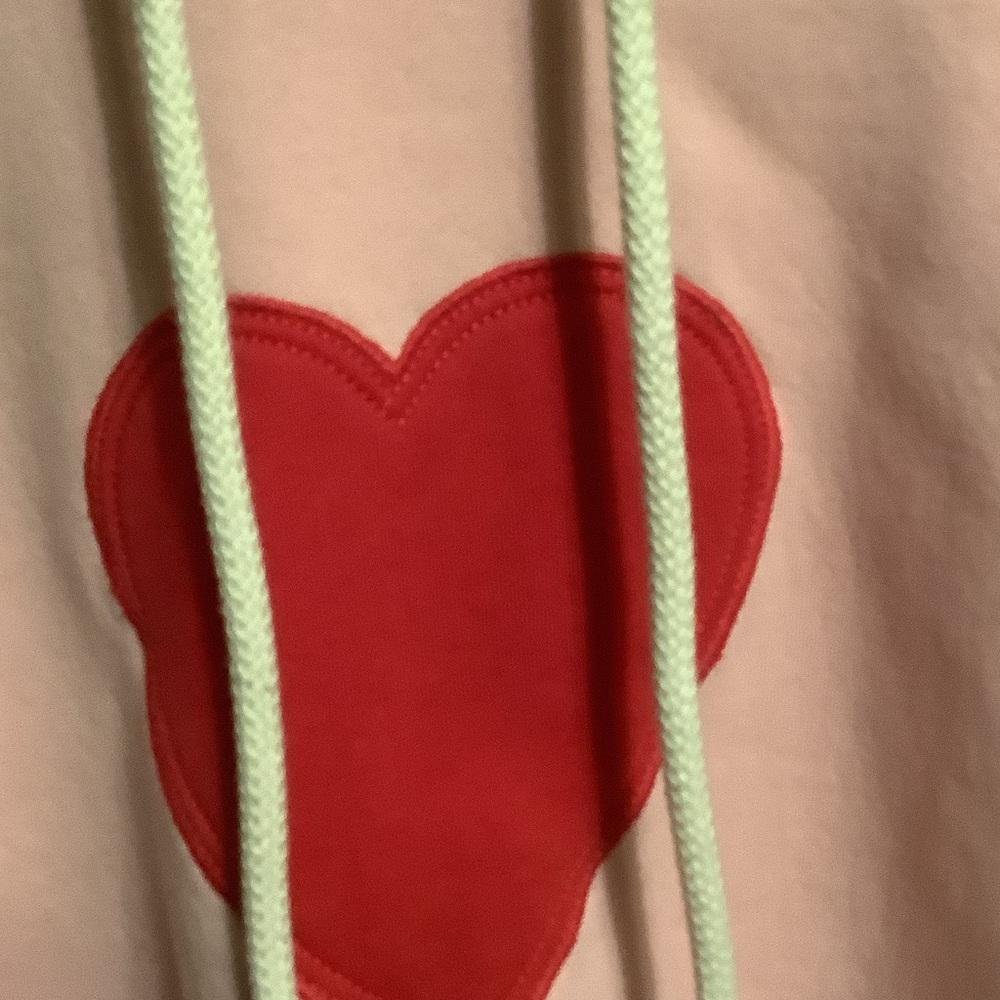 LOFT Pink Hoodie with Red Heart